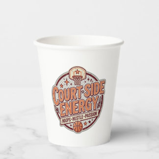 Court Side Energy Vintage Basketball Pappbecher