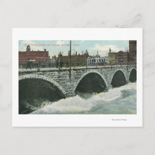 Court Street Bridge and Genesee at High Water Postkarte