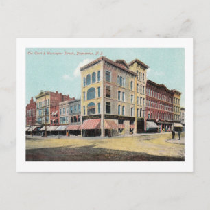Court & Washington Sts., Binghamton, NY Vintage Postkarte