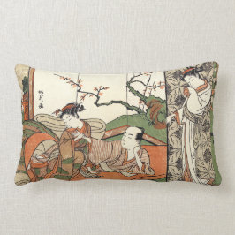 Courtesan im Bett mit einem Client ukiyo-e Holzblo Lendenkissen