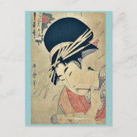 Courtesan kauen auf der Bürste von Kitagawa, Utama