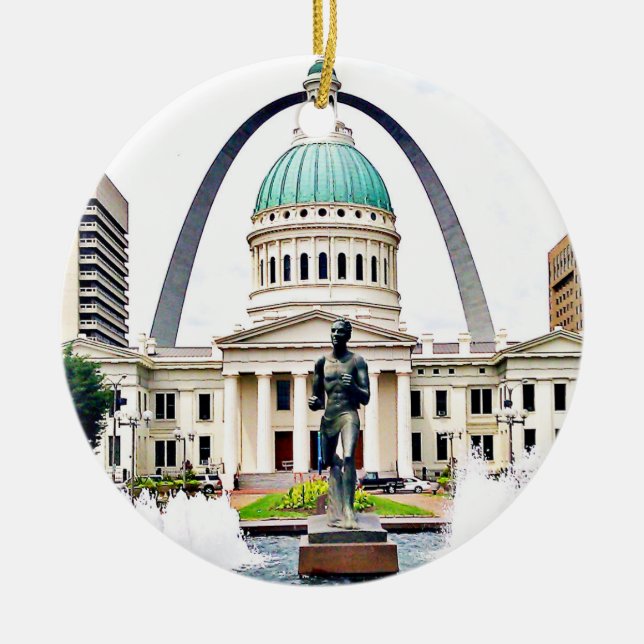 Courthouse, Arch, St. Louis, Weihnachten Keramik Ornament (Vorne)