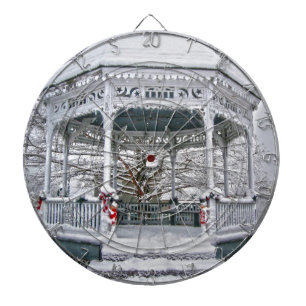 Courthouse Gazebo im Schnee Dartscheibe