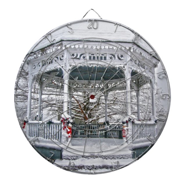 Courthouse Gazebo im Schnee Dartscheibe (vorne)