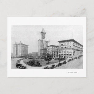 Courthouse Platz und Smith Tower in Seattle Postkarte
