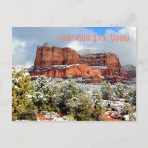 Courthouse Rock, Sedona AZ Winter Postkarte