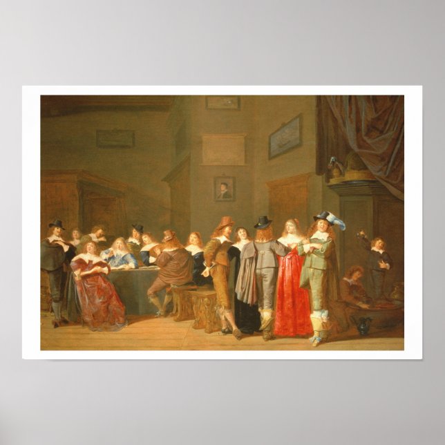 Courting Scene, 1644 (Öl auf Leinwand) Poster (Vorne)