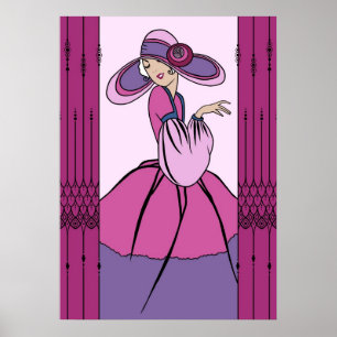 COURTNEY, ART DECO: Pariser Pflaume Poster