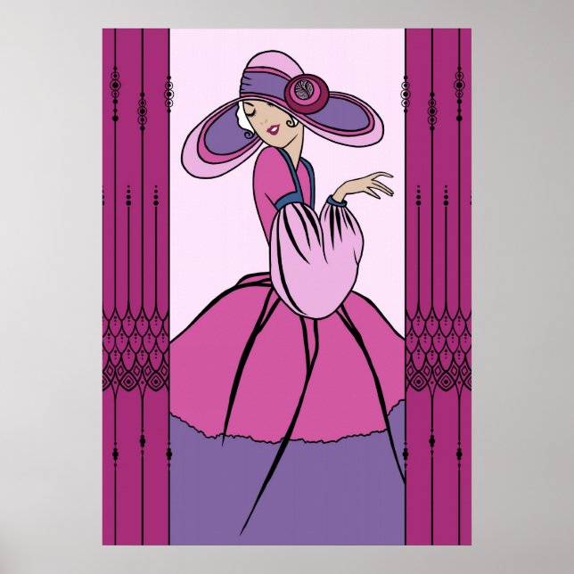 COURTNEY, ART DECO: Pariser Pflaume Poster (Vorne)