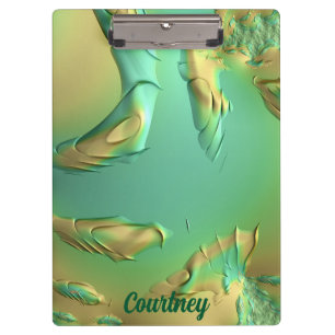 COURTNEY~ Green Buttercup~ Original ~ Fraktal ~ 3D Klemmbrett