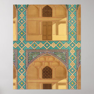 Courtyard Arcades in Medrese-i-Shah-Hussein Poster
