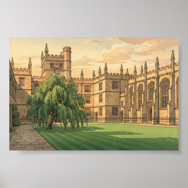 Courtyard at Oxford University Poster (Vorne)
