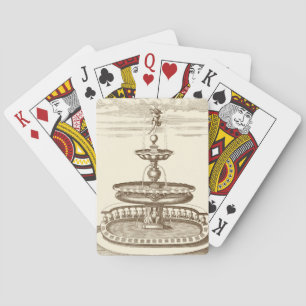 Courtyard Fountain with Ornamental Cherub Spielkarten