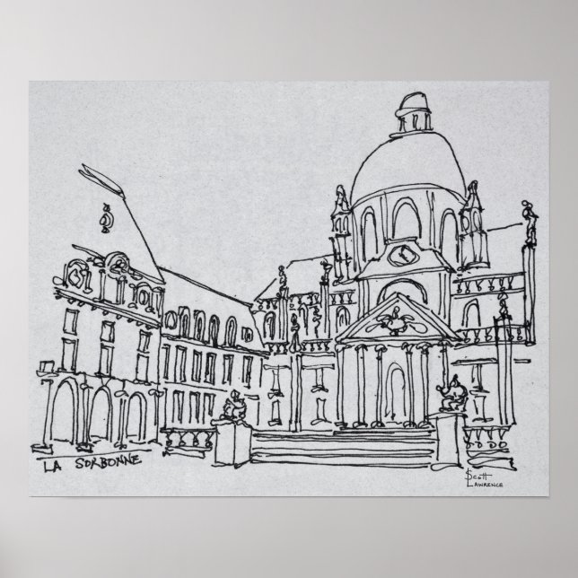 Courtyard La Sorbonne | Universität Paris Poster (Vorne)