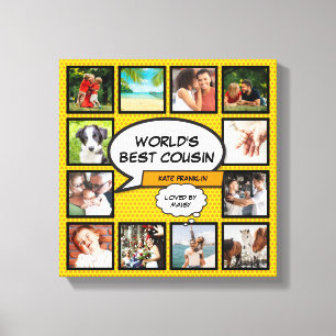 Cousin 12 Foto-Collage Retro-Comic-Spaß Leinwanddruck