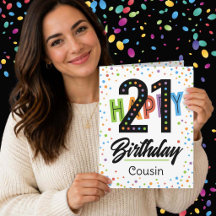 Cousin 21. Geburtstagskarte