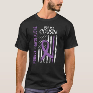 Cousin Alzheimers Bewusstsein USA Flag Dementia Fa T-Shirt