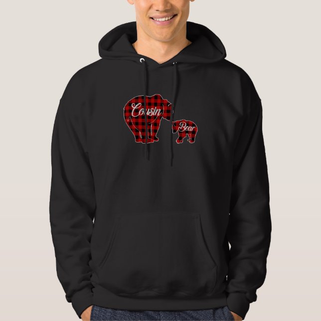 Cousin Bear  Buffalo Plaid Christmas T Hoodie (Vorderseite)