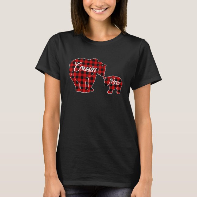 Cousin Bear  Buffalo Plaid Christmas T T-Shirt (Vorderseite)