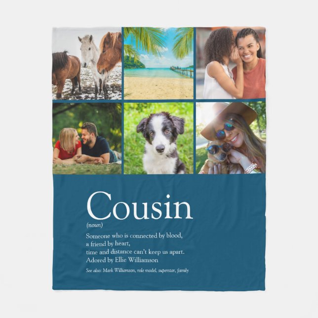 Cousin Best je Definition 6 Foto Blau Fleecedecke (Vorderseite)