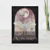 Cousin Birthday Card - Swans