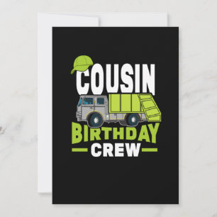Cousin Birthday Crew Garbage Truck Einladung