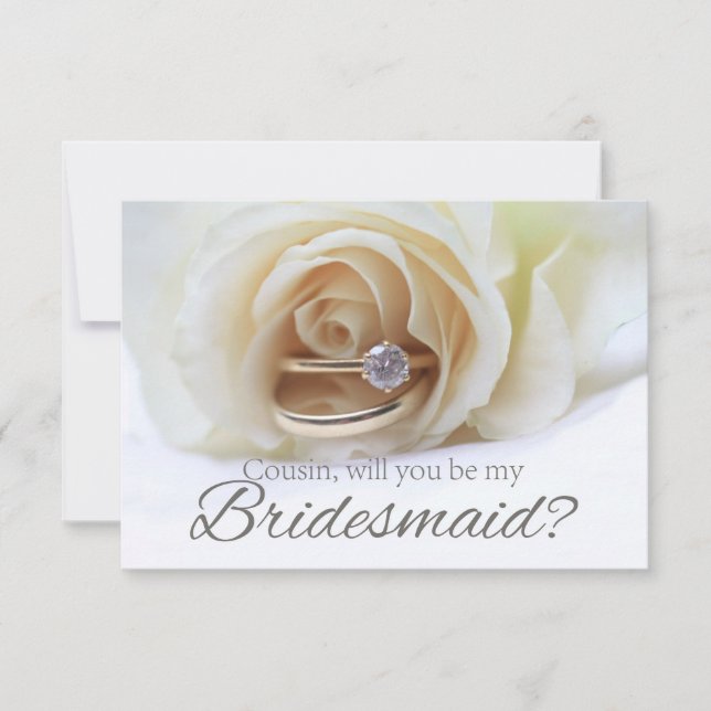 Cousin Bitte übernachten Sie in Bridesmaid Einladung (Vorderseite)