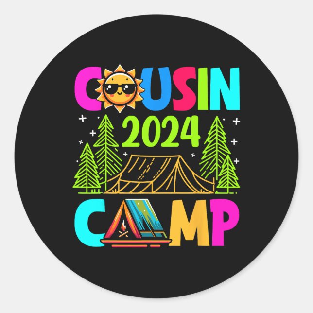 Cousin Camp 2024 Familienurlaub Sommerurlaub Campi Runder Aufkleber (Vorderseite)