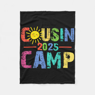 Cousin Camp 2025 Camping Campfire Sommerferien Fleecedecke