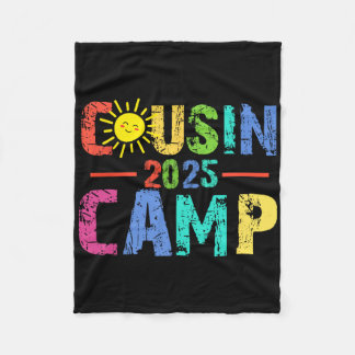 Cousin Camp 2025 Camping Campfire Summer Vacation  Fleecedecke