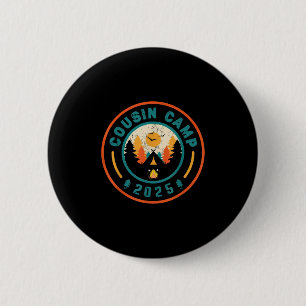 Cousin Camp 2025 Camping-Crew Lagerfeuer Sommerfer Button