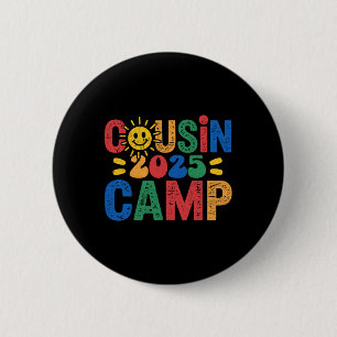 Cousin Camp 2025 Camping-Lagerfeuer Sommerferien Button