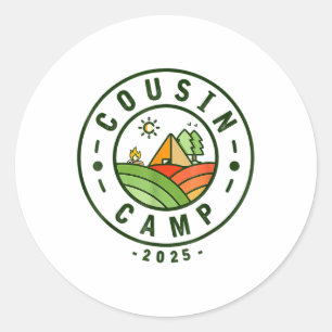 Cousin Camp 2025 Camping Stamm Sommerurlaub _1 Runder Aufkleber