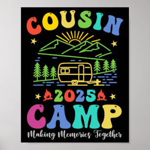 Cousin Camp 2025 Familienurlaub Sommer Camping Cr Poster