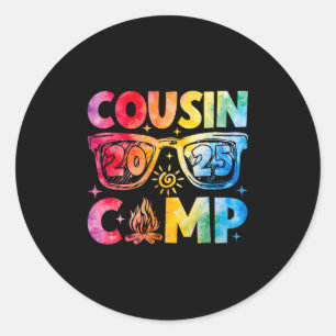 Cousin Camp 2025 Familienurlaub Sommer Camping Runder Aufkleber