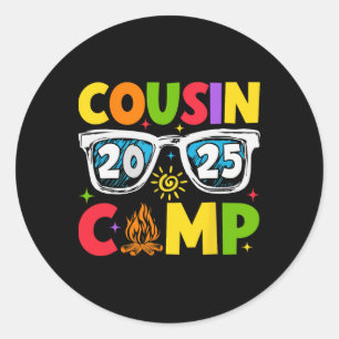 Cousin Camp 2025 Familienurlaub Sommer Camping Runder Aufkleber