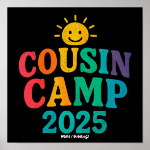 Cousin Camp 2025 Sommerurlaub Spaß Camping Poster