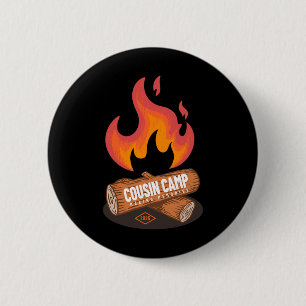 Cousin Camp 2025 Spaß Sommer Camping Lagerfeuer Gr Button