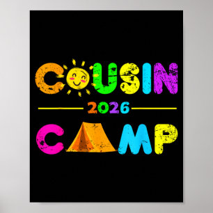 Cousin-Camp 2026 Camping Lagerfeuer Sommerferien Poster