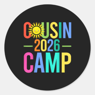 Cousin-Camp 2026 passende Familienferien Sommer Runder Aufkleber