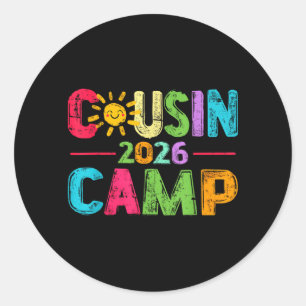 Cousin Camp Crew 2026 Sommerferien Strand Familie Runder Aufkleber