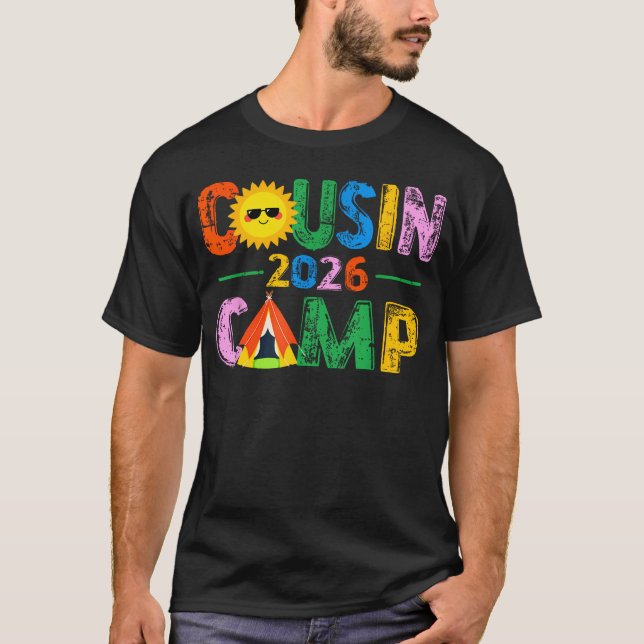 Cousin Camp Crew 2026 Sommerferien Strand T-Shirt (Vorderseite)