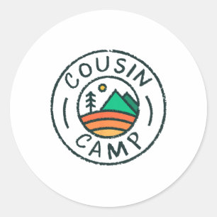 Cousin-Camp-Freunde Sommer Reise Familienurlaub Runder Aufkleber