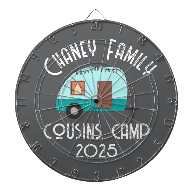 Cousin Camp Retro Camper Dartscheibe (vorne)