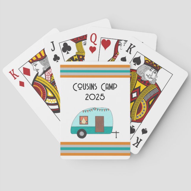 Cousin Camp Retro Camper Klassische Spielkarten (Rückseite)