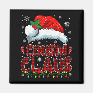 Cousin Claus Weihnachtslichter Schlafanzug Familie Magnet