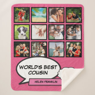 Cousin Cool Girly Pink Lustige Foto Collage Sherpadecke