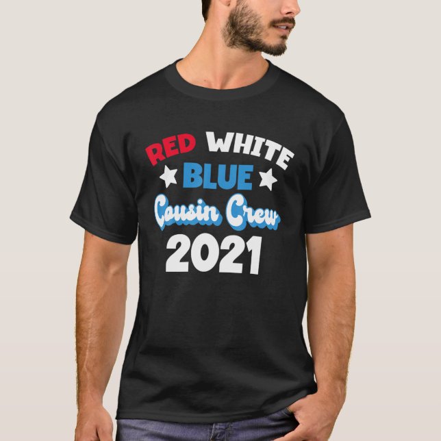 Cousin Crew 2021 4th of July Retro Family Wiederse T-Shirt (Vorderseite)