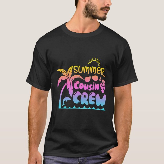 Cousin Crew 2022 Sommerferien Beach Matching Fa T-Shirt (Vorderseite)