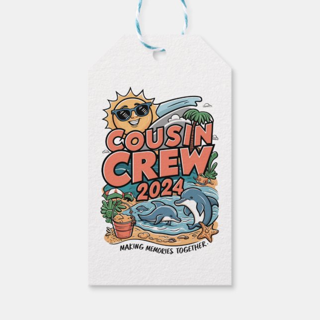 Cousin Crew 2024 Sommerferien Beach Familienausflu Geschenkanhänger (Rückseite)